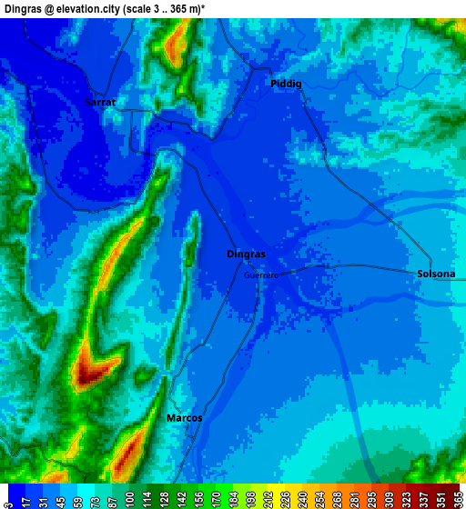 Zoom OUT 2x Dingras, Philippines elevation map