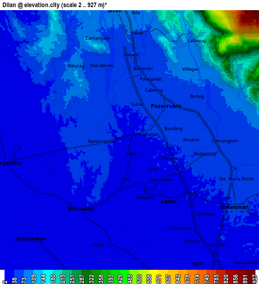 Zoom OUT 2x Dilan, Philippines elevation map