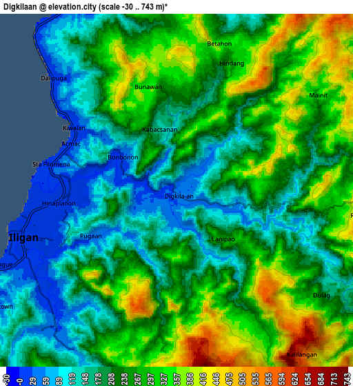 Zoom OUT 2x Digkilaan, Philippines elevation map
