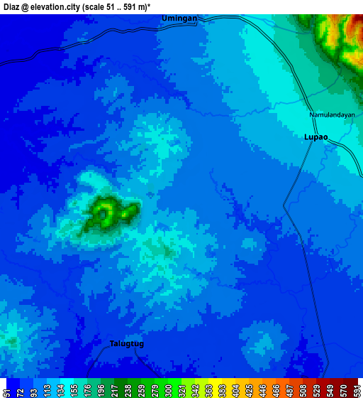 Zoom OUT 2x Diaz, Philippines elevation map