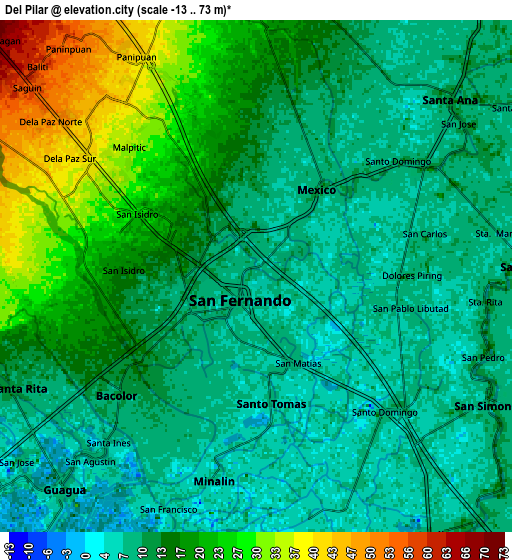 Zoom OUT 2x Del Pilar, Philippines elevation map