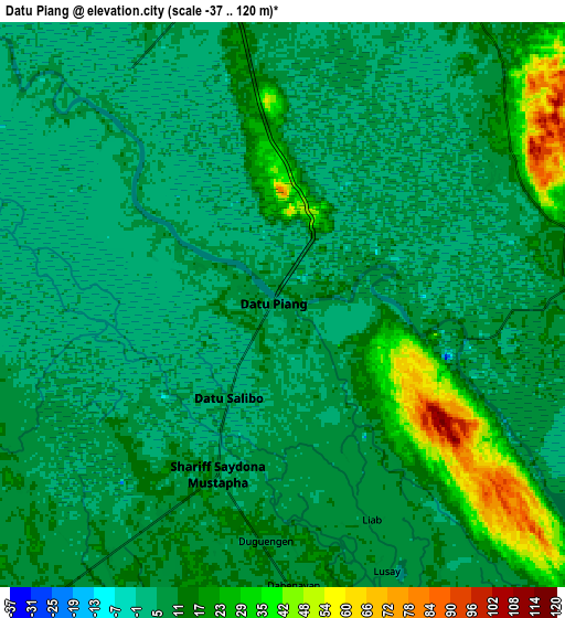 Zoom OUT 2x Datu Piang, Philippines elevation map