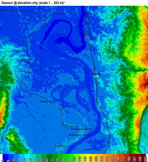 Zoom OUT 2x Dassun, Philippines elevation map