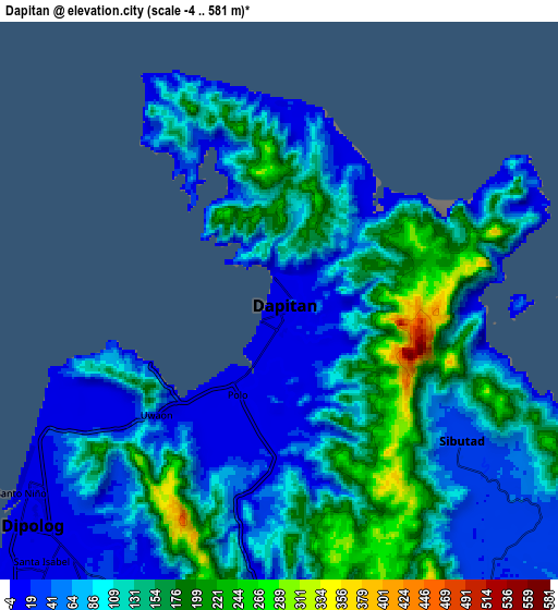 Zoom OUT 2x Dapitan, Philippines elevation map