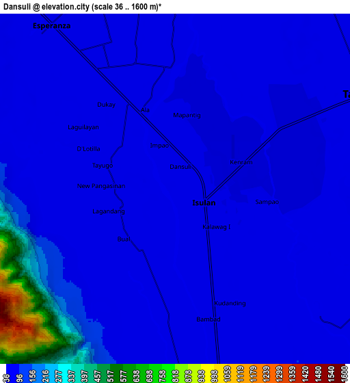 Zoom OUT 2x Dansuli, Philippines elevation map