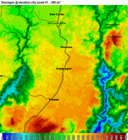 Zoom OUT 2x Dancagan, Philippines elevation map