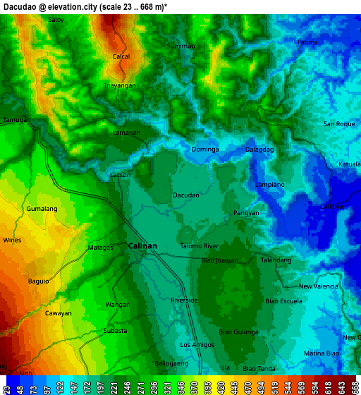 Zoom OUT 2x Dacudao, Philippines elevation map