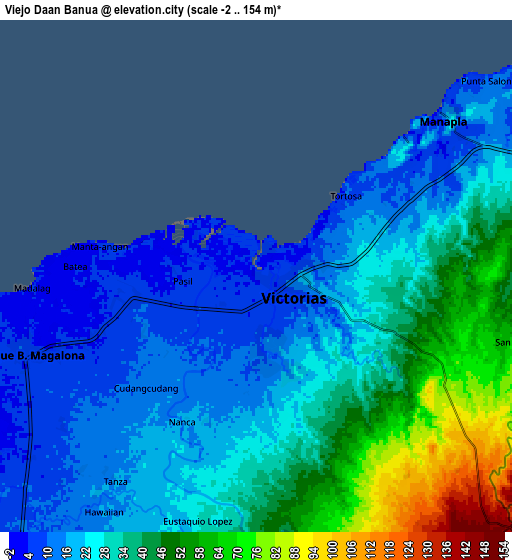 Zoom OUT 2x Viejo Daan Banua, Philippines elevation map