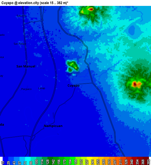 Zoom OUT 2x Cuyapo, Philippines elevation map