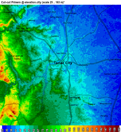 Zoom OUT 2x Cut-cut Primero, Philippines elevation map