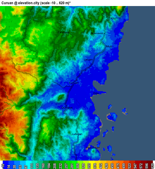 Zoom OUT 2x Curuan, Philippines elevation map