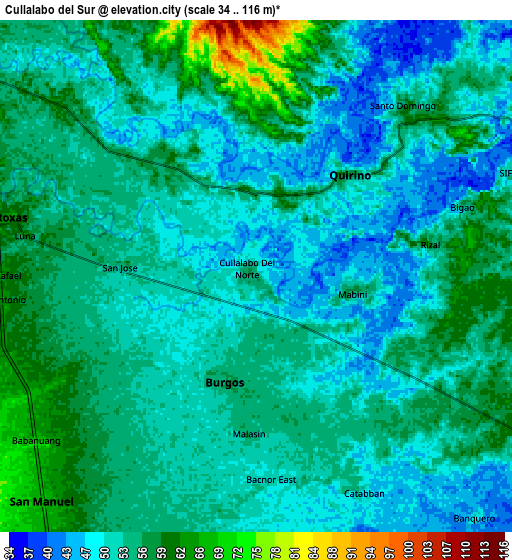 Zoom OUT 2x Cullalabo del Sur, Philippines elevation map