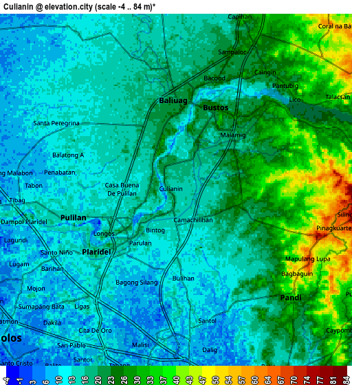 Zoom OUT 2x Culianin, Philippines elevation map