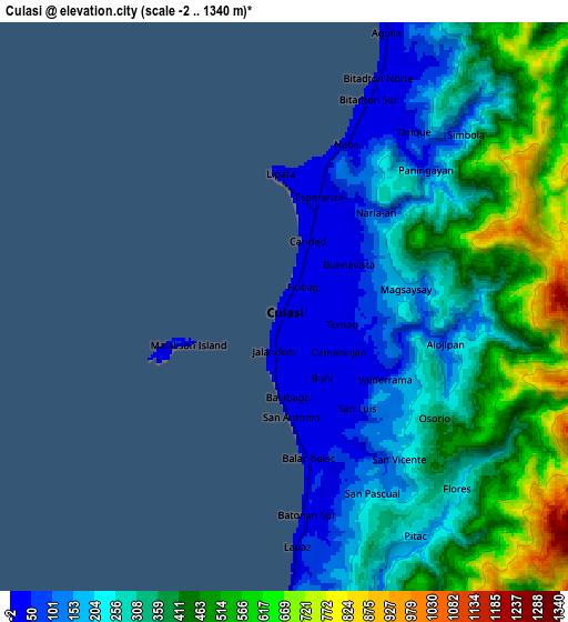 Zoom OUT 2x Culasi, Philippines elevation map