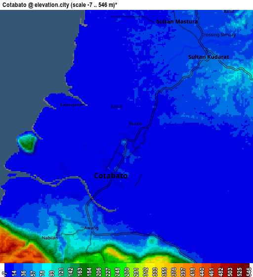 Zoom OUT 2x Cotabato, Philippines elevation map