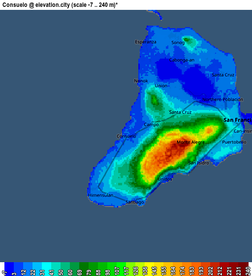 Zoom OUT 2x Consuelo, Philippines elevation map