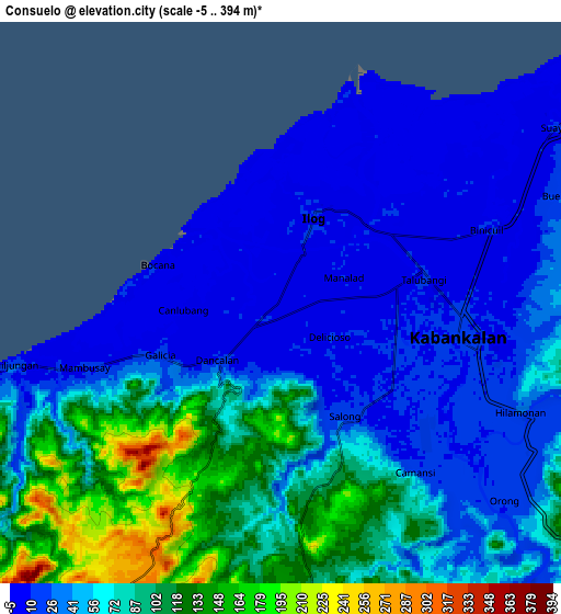 Zoom OUT 2x Consuelo, Philippines elevation map