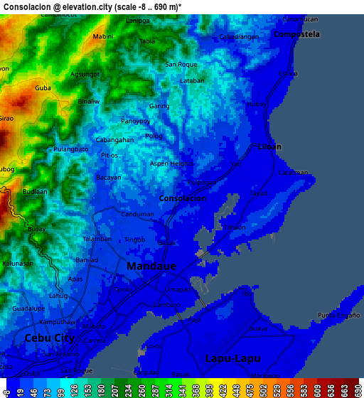 Zoom OUT 2x Consolacion, Philippines elevation map