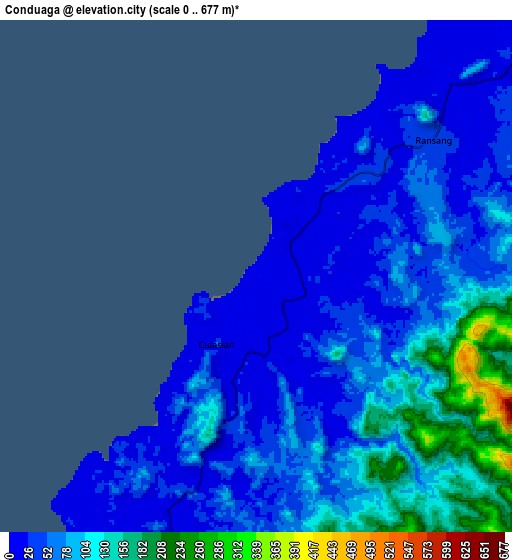 Zoom OUT 2x Conduaga, Philippines elevation map