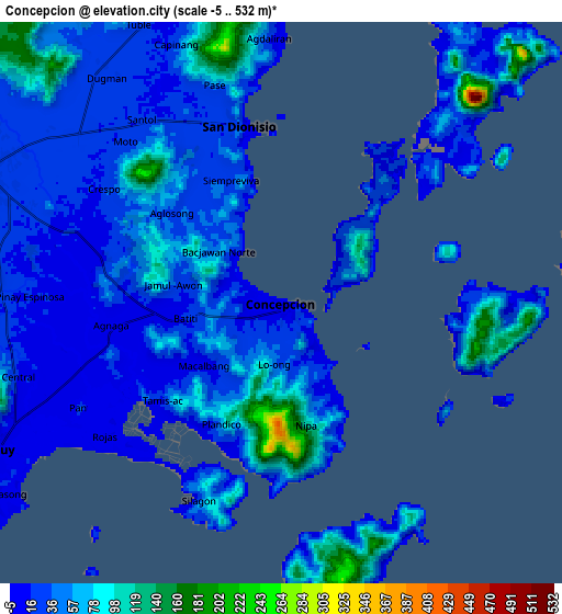 Zoom OUT 2x Concepcion, Philippines elevation map