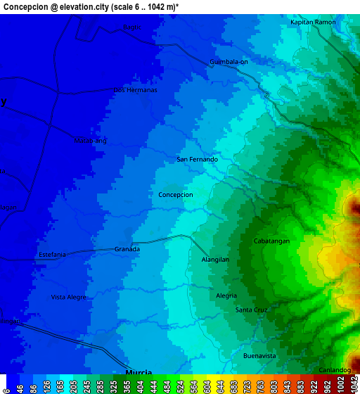 Zoom OUT 2x Concepcion, Philippines elevation map