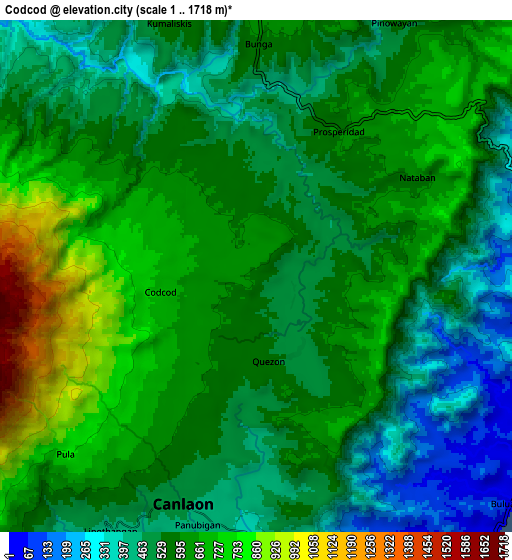 Zoom OUT 2x Codcod, Philippines elevation map