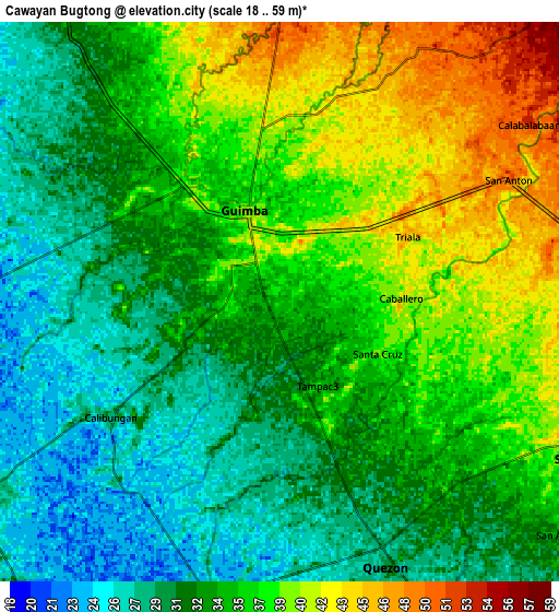 Zoom OUT 2x Cawayan Bugtong, Philippines elevation map