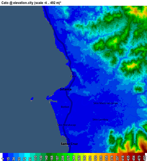 Zoom OUT 2x Cato, Philippines elevation map