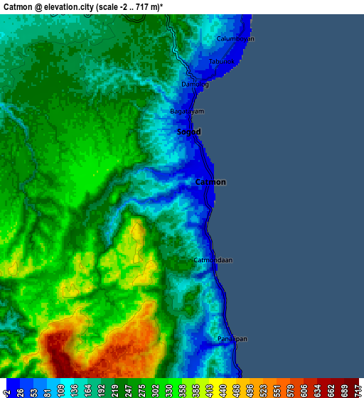 Zoom OUT 2x Catmon, Philippines elevation map