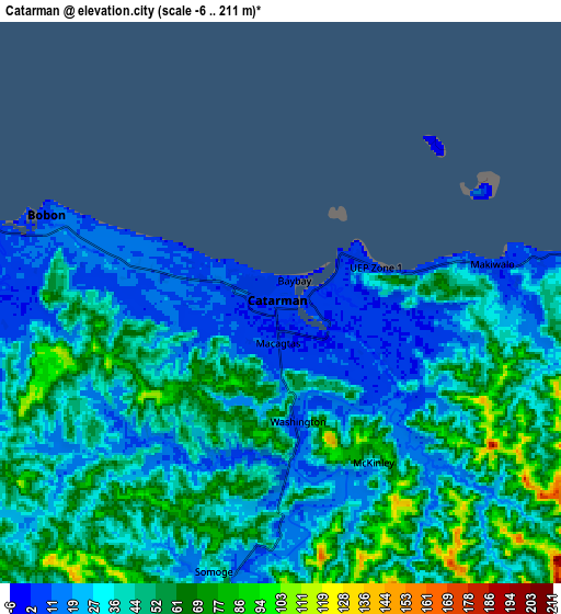 Zoom OUT 2x Catarman, Philippines elevation map