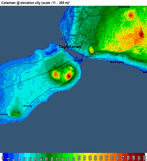 Zoom OUT 2x Catarman, Philippines elevation map