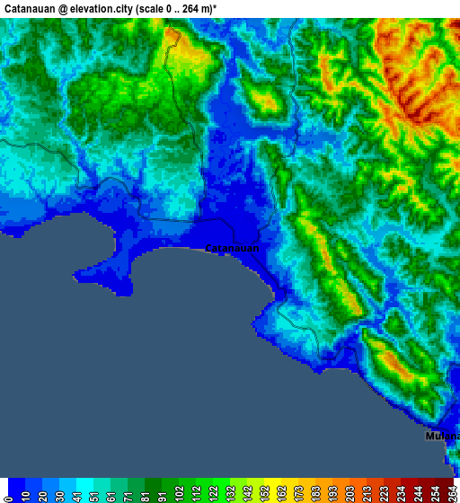 Zoom OUT 2x Catanauan, Philippines elevation map