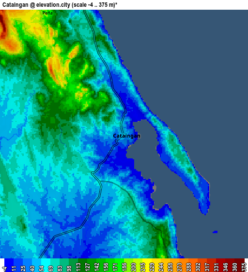 Zoom OUT 2x Cataingan, Philippines elevation map