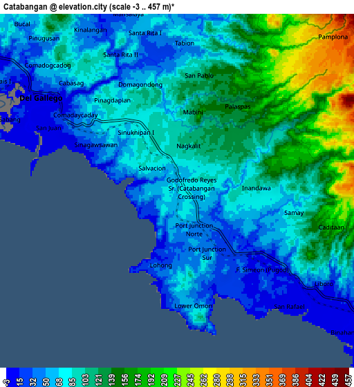 Zoom OUT 2x Catabangan, Philippines elevation map