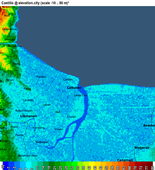 Zoom OUT 2x Castillo, Philippines elevation map