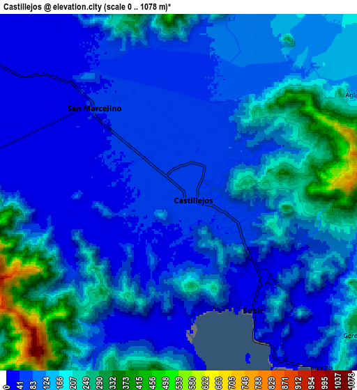 Zoom OUT 2x Castillejos, Philippines elevation map