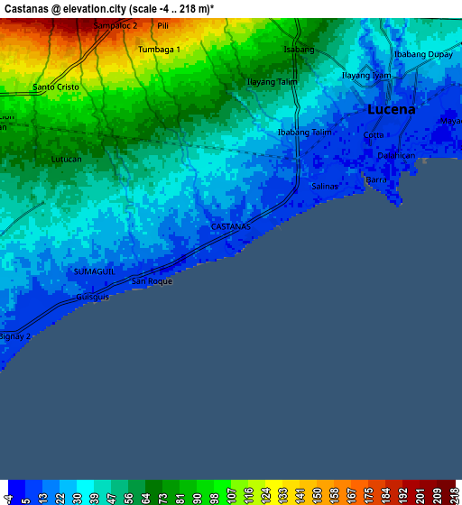 Zoom OUT 2x Castañas, Philippines elevation map