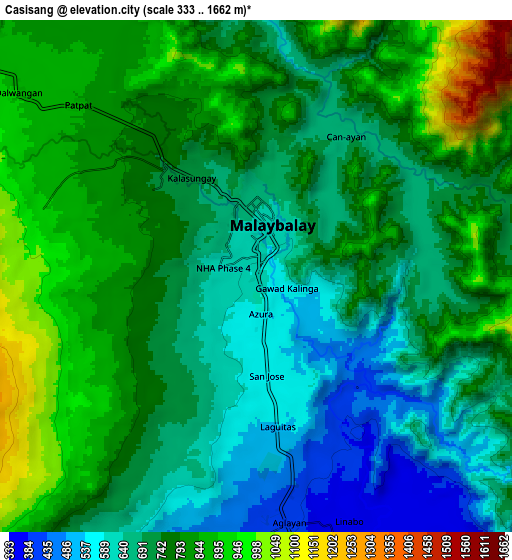 Zoom OUT 2x Casisang, Philippines elevation map