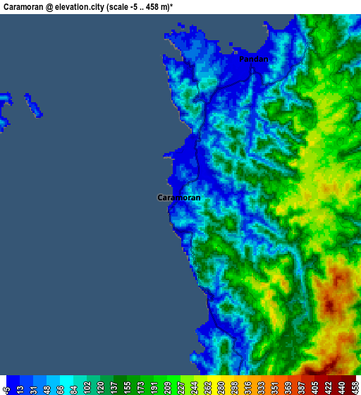 Zoom OUT 2x Caramoran, Philippines elevation map