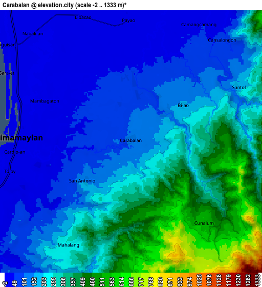 Zoom OUT 2x Carabalan, Philippines elevation map