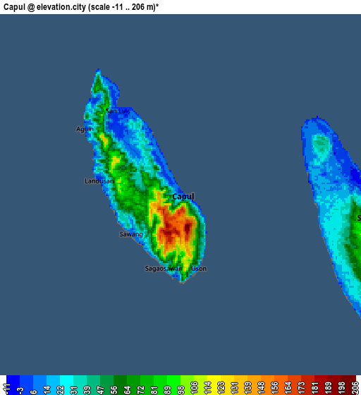 Zoom OUT 2x Capul, Philippines elevation map