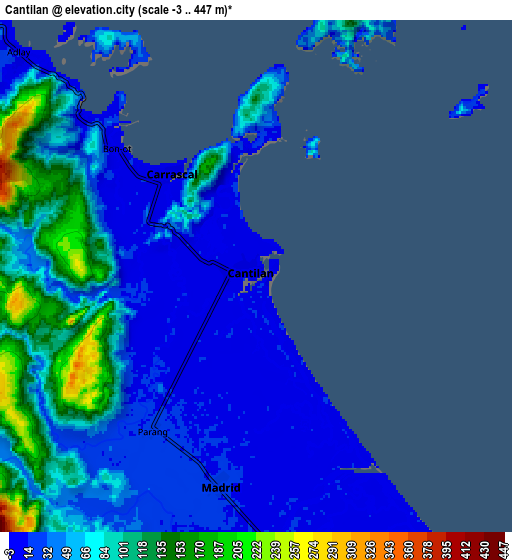 Zoom OUT 2x Cantilan, Philippines elevation map