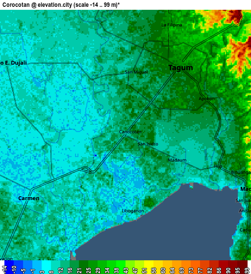 Zoom OUT 2x Corocotan, Philippines elevation map