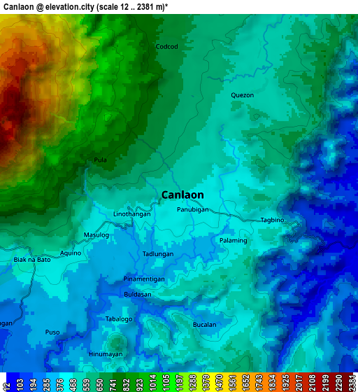 Zoom OUT 2x Canlaon, Philippines elevation map