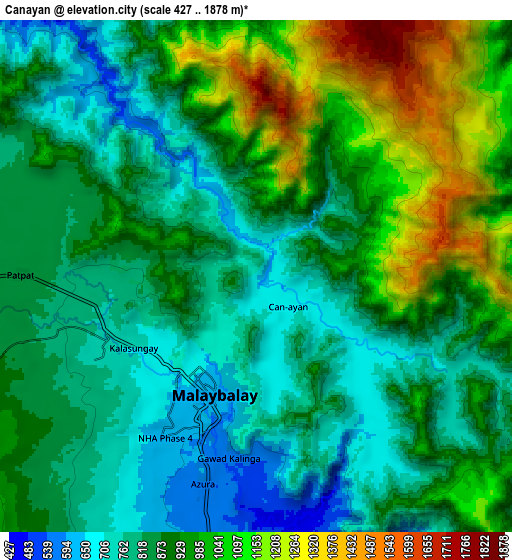 Zoom OUT 2x Canayan, Philippines elevation map