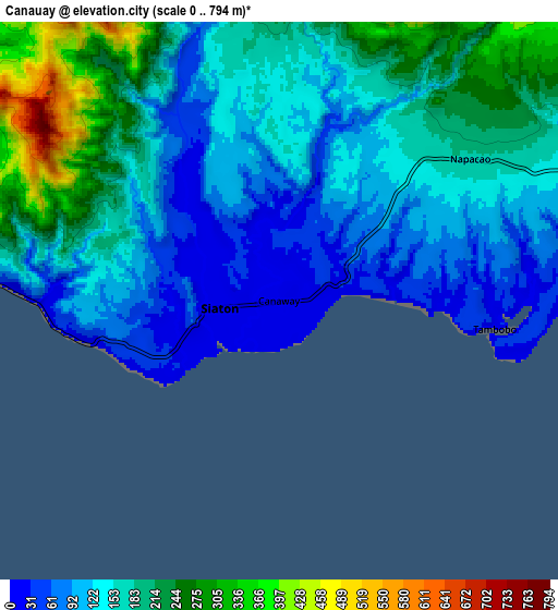 Zoom OUT 2x Canauay, Philippines elevation map