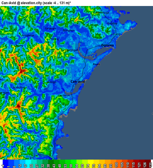 Zoom OUT 2x Can-Avid, Philippines elevation map