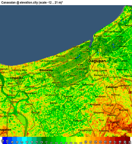 Zoom OUT 2x Canaoalan, Philippines elevation map