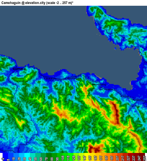 Zoom OUT 2x Camohaguin, Philippines elevation map