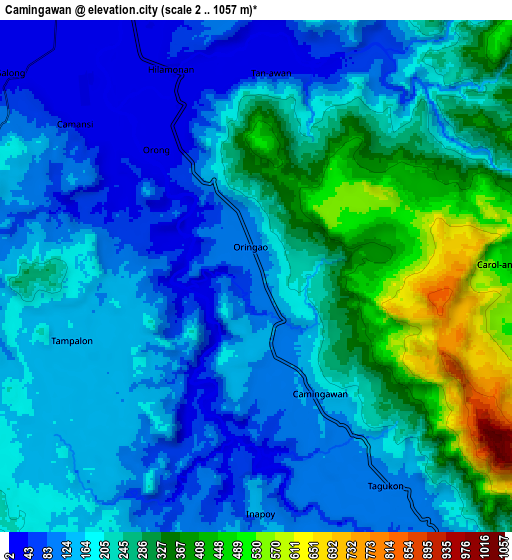 Zoom OUT 2x Camingawan, Philippines elevation map